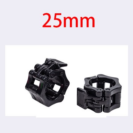 1 par de collares de bloqueo giratorio para barra de pesas, Clips para mancuernas, abrazadera para barra de levantamiento de pesas, gimnasio, Fitness, culturismo, color negro, 30mm, 25mm: black25MM