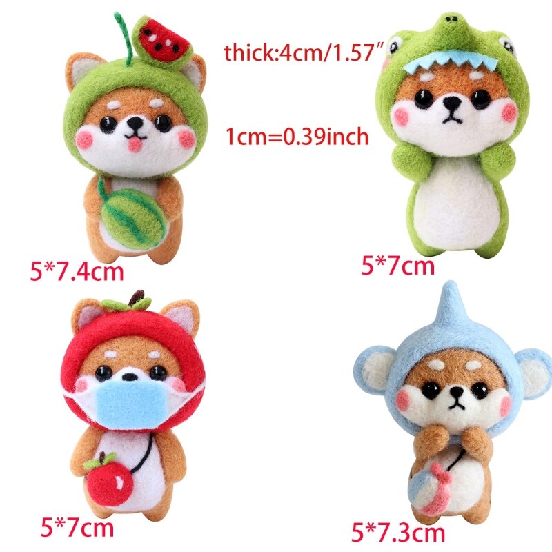 Cute Animal Dog Doll Wool Felt Craft DIY Unfinished Poked Set Handcraft Kitting
