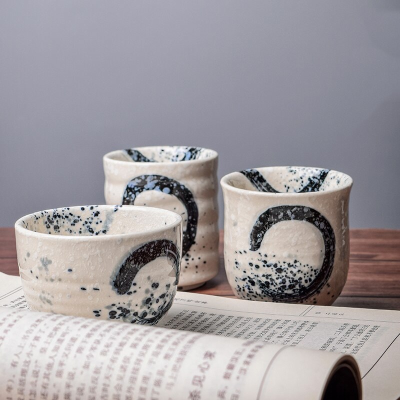CHANSHOVA-taza de té de cerámica pintada a mano de estilo retro chino tradicional, tazas grandes de porcelana China, taza de café, H092, 170/200ml