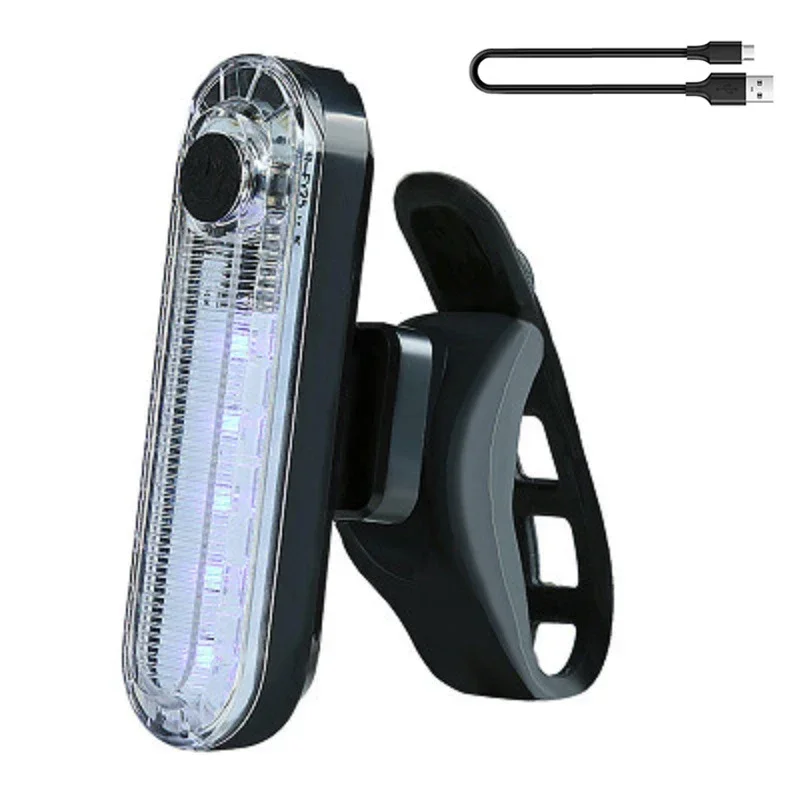 Luz trasera delantera para bicicleta, luz LED para bicicleta, faro con carga USB, luz trasera duradera para ciclismo, lámpara para bicicleta, accesorios para bicicleta: Gris claro