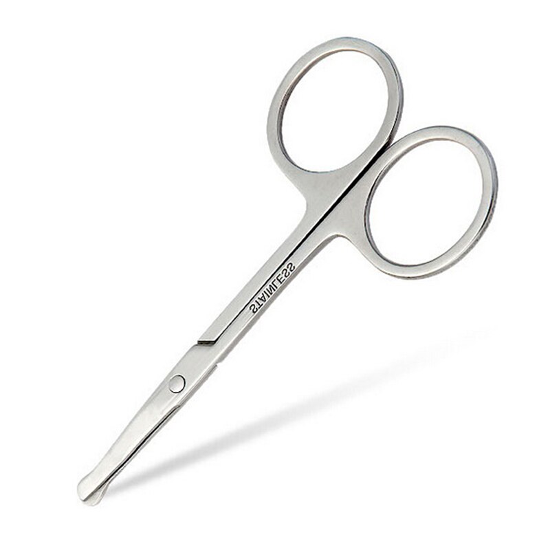 1 ud. De pinzas de corte de pelo para cejas y nariz, tijeras de seguridad redondas de acero inoxidable, tijeras para cejas, cortaúñas pequeñas