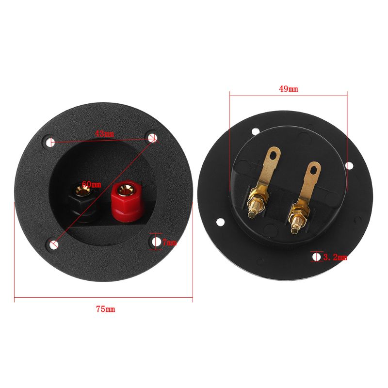 Terminal Round Cup Connector Parts Express Spring 502 Double Binding Post Gold Twist Banana Jacks Subwoofer Speaker Box Black