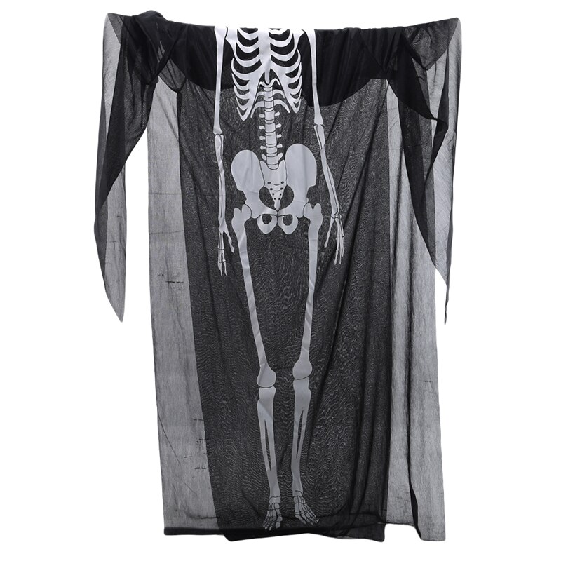 Fantasma esqueleto traje de miedo Halloween traje travestido capa con calavera de demonio vestido de de Halloween suministros: adult