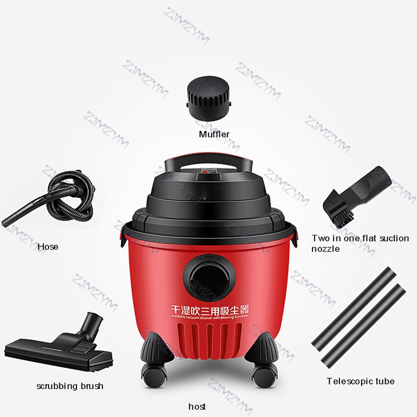 15L Hand-held Electric Vacuum Cleaner Powerful Household Dry and Wet Cleaning Dust Blowing High Power Suction Carpet Sweeper