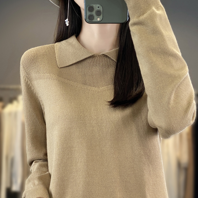 Mode Nieuwkomers Zijde Katoen Dames Trui Lange Mouw Peter Pan Kraag Truien Gebreide Jumper Dameskleding Bovenkleding