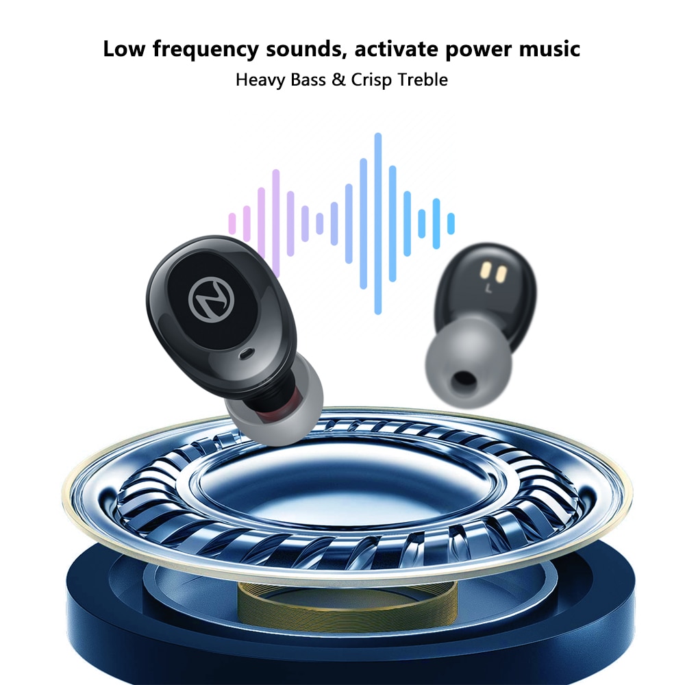 Zeblaze Zepods™Écouteurs sans fil bluetooth oth5.0 360 ° Rotation IPX5 étanche 18 heures d'autonomie batterie charge rapide écouteur