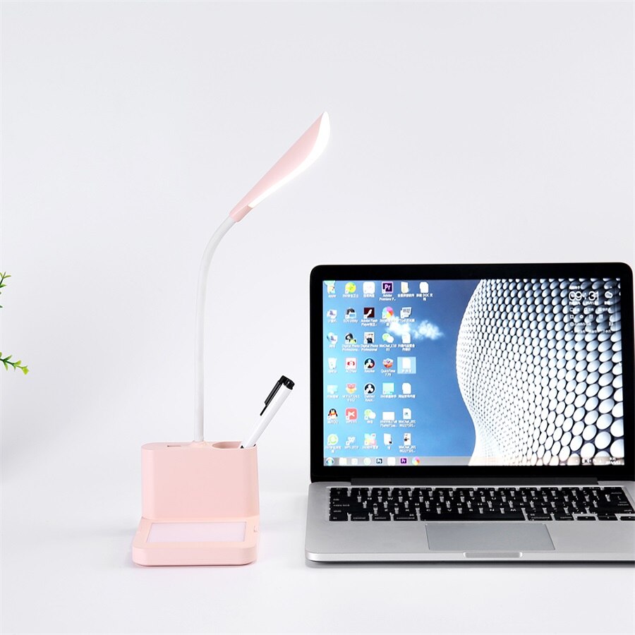 Touch Dimmable LED Desk Lamp USB Rechargeable Adjustment Message Table Light for Children Kids Reading Study Bedside Bedroom