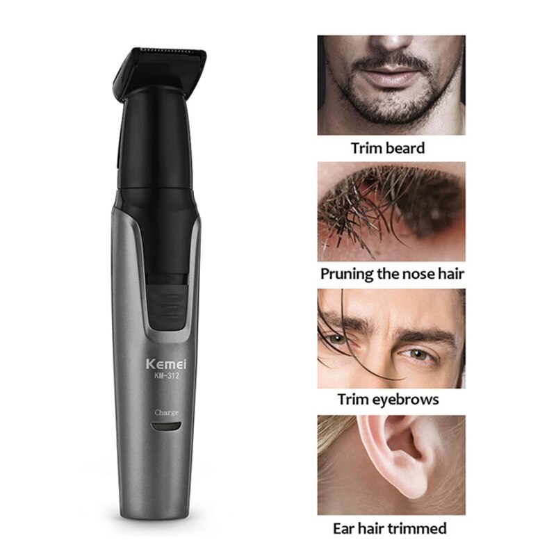 Kemei Km-312 3In1 Nose Hair Trimmer for Men Shaver Electric Eyebrow Trimmer Hair Trimmer with Trimming Device Eu Plug