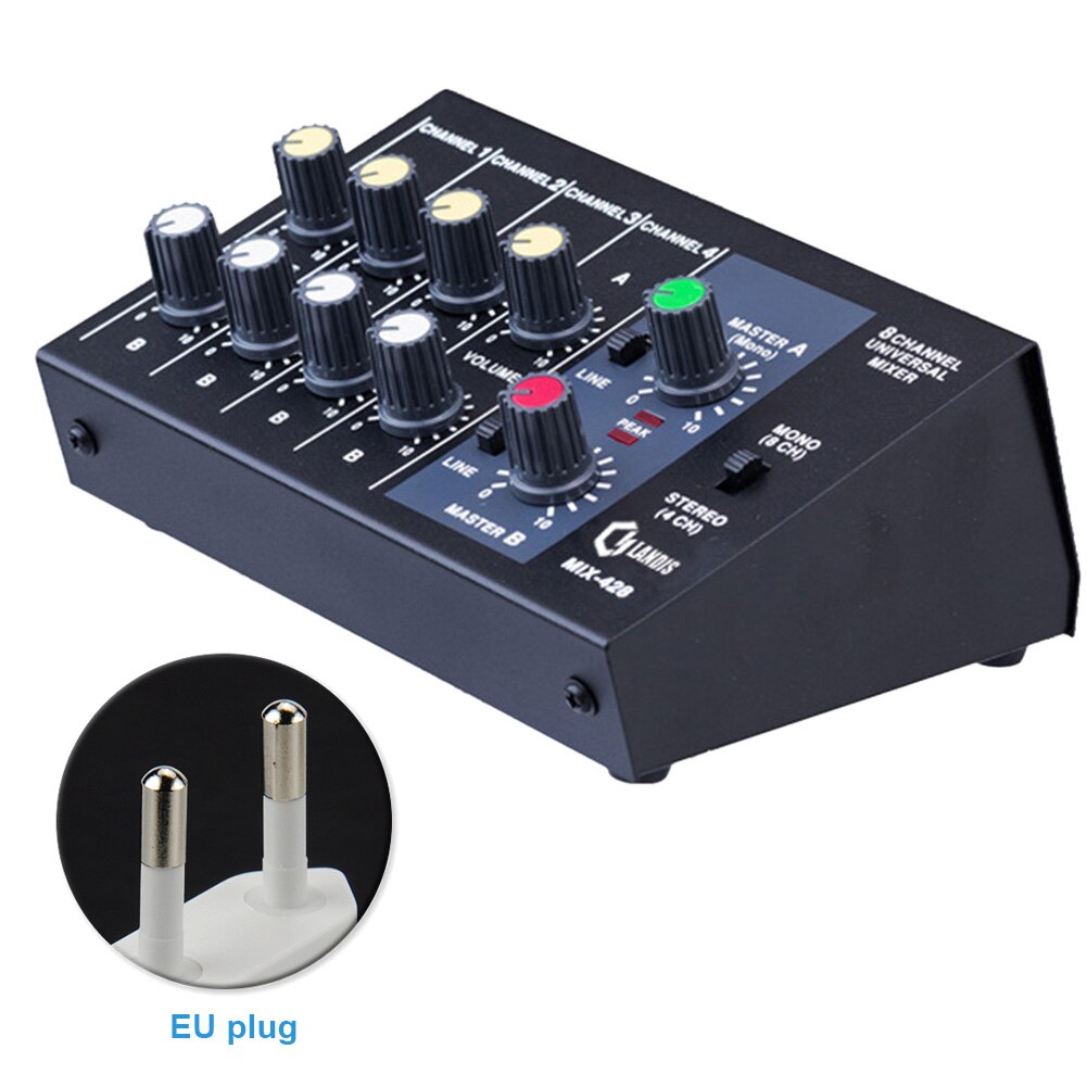 8 Channel Mixer Karaoke Adjusting Microphone Digital Sound Stereo Panel Universal Mixing Console