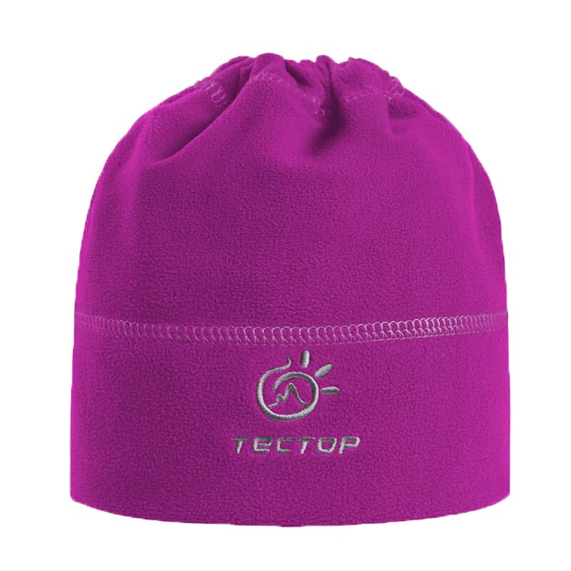Tectop vinter udendørs vindtæt termisk vandring cap holder varm fleece hat: Lilla