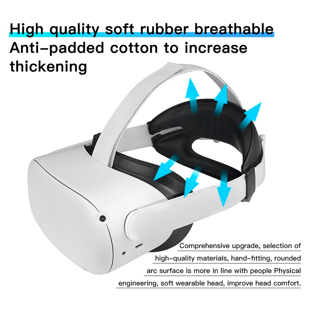 Adjustable VR Headset Pad For Oculus Quest 2 Head Strap Removable VR Headsets Strap Pressure-relieving Fixing Frame Accessories