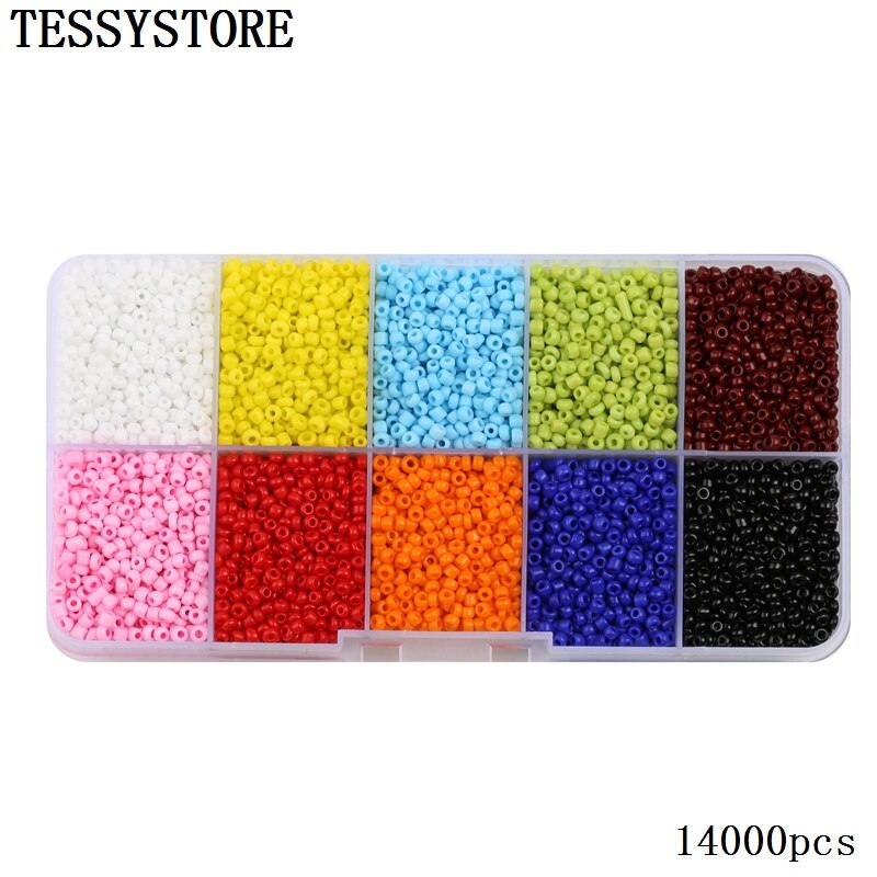 TESSYSTORE coffret 2mm perles de rocaille en verre breloque tchèque cristal entretoise perles de verre pour la fabrication de bijoux anneaux bricolage accessoires faits à la main: A387