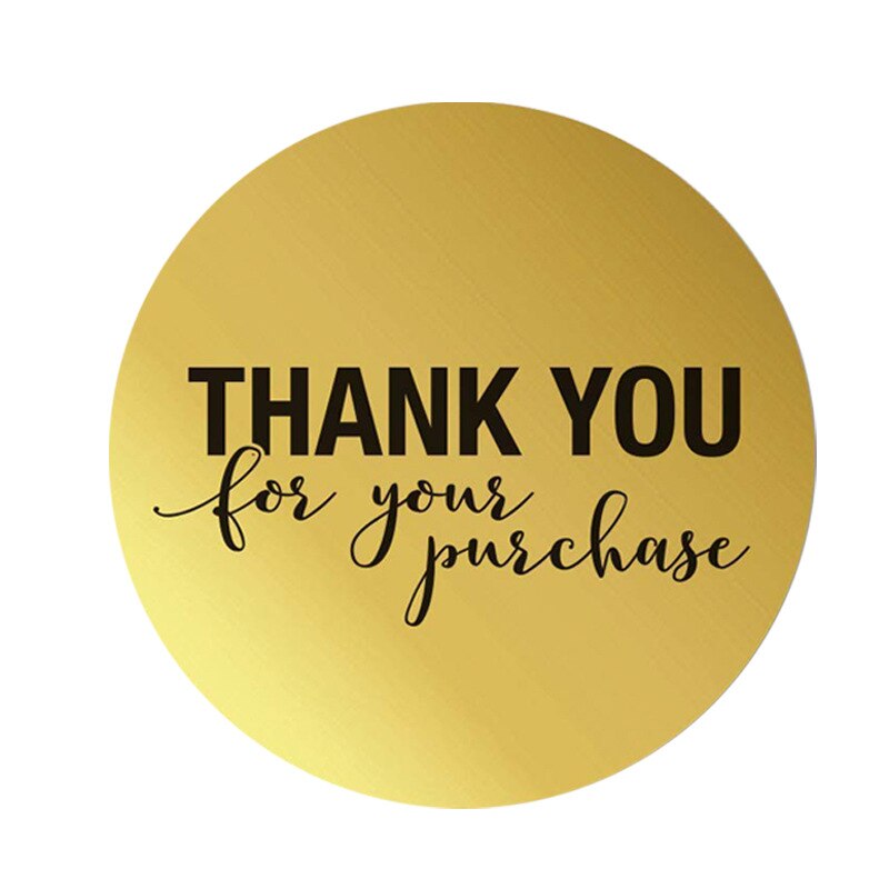 50 Labels Per wad round gold foil thank you for purchasing sticker wad pack sticker package Stationery Sticker 1inch