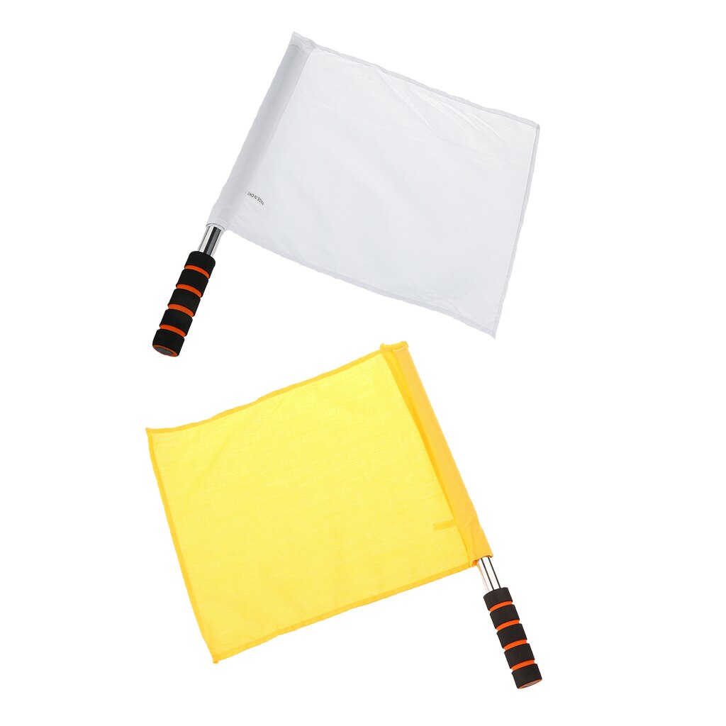 2Pcs Referee Linesman Flags for Hockey Rugby Football Soccer Sports Match