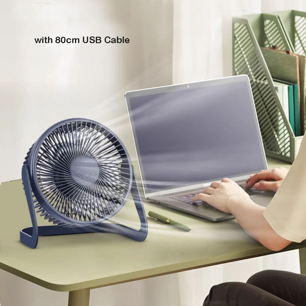 Desk Fans 4 Blades Rotatable Big Wind Power Silent Fan USB Mini Cooling Fan for Laptop Notebook Desktop PC Office Summer Outdoor