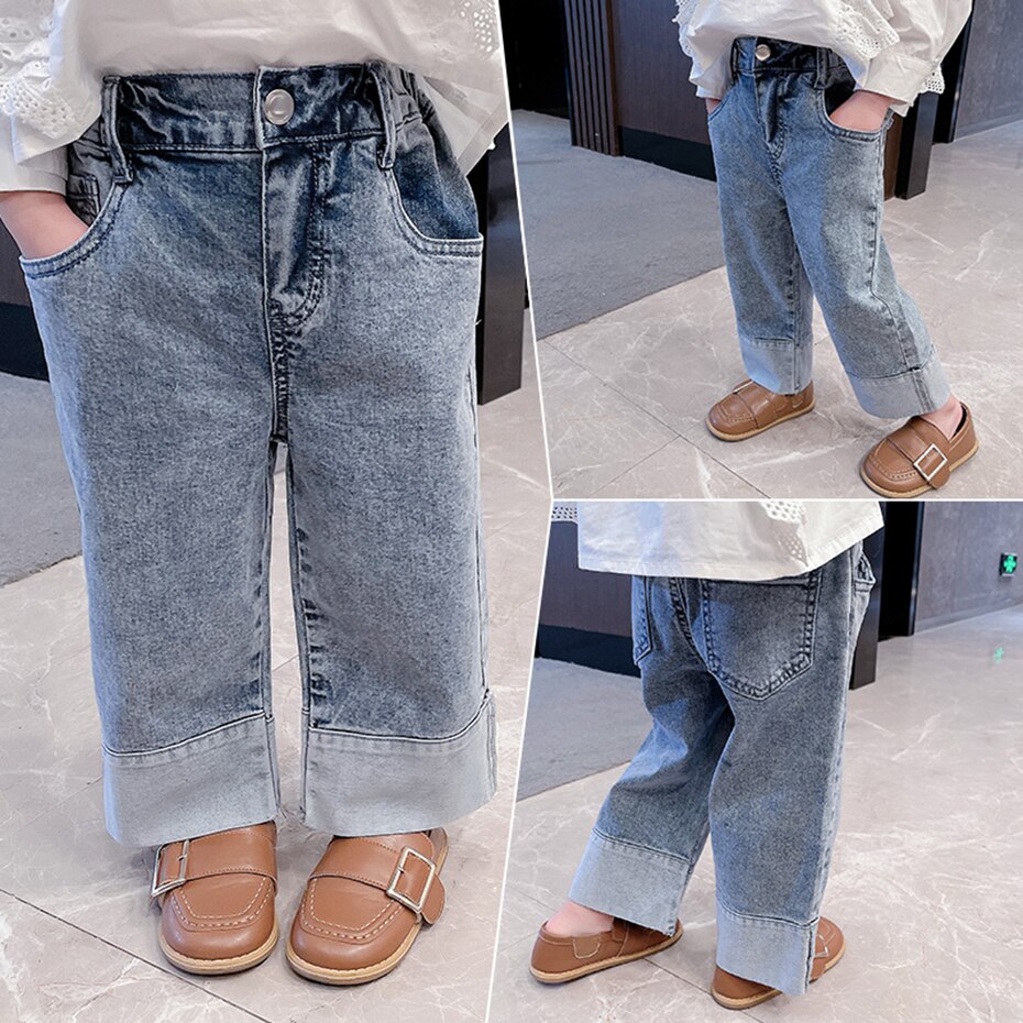 Baby Meisje Jeans Patchwork Jeans Voor Meisjes Lente Herfst Jeans Baby Meisje Casual Stijl Meisjes Kleding