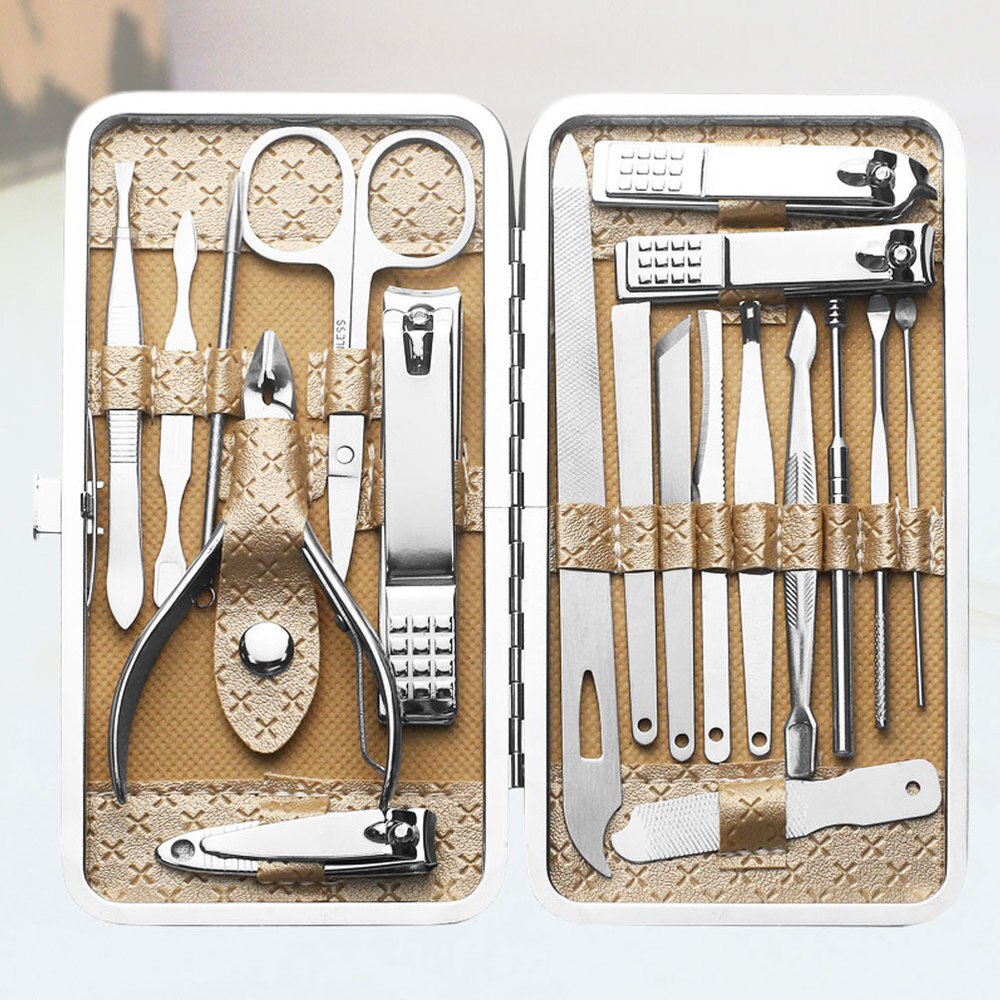 1 ensemble d'outils de manucure dissolvant de peau morte coupe-ongles pinces à cuticules tondeuse à cuticules pour homme femme Home Shop (Kh