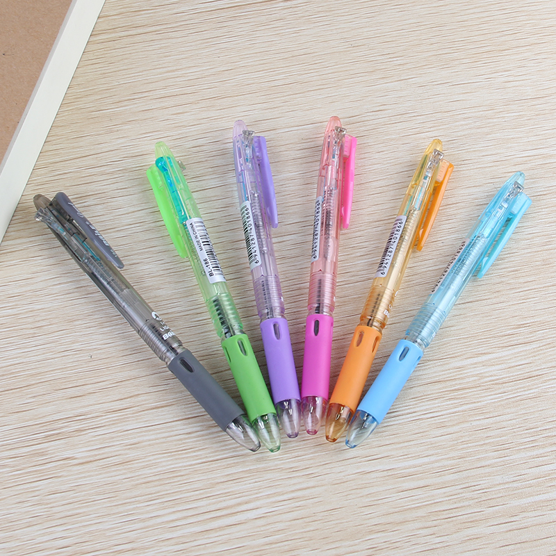 6 stks/partij BL-186 Multi Functie Pen 0.7mm Multicolor balpen en vulpotlood