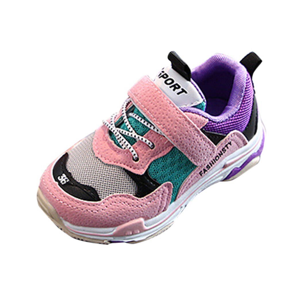 40 # Schoenen Voor Baby Meisjes Jongens Mesh Ademende Sport Loopschoenen Gesp Antislip Casual Sneakers Для Новорожденных: Roze / 28