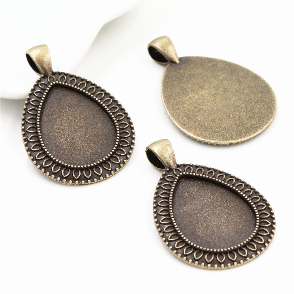 10pcs 18x25mm Inner Size 4 Colors Style Cameo Cabochon Base Setting Charms Pendant necklace findings: C3-07