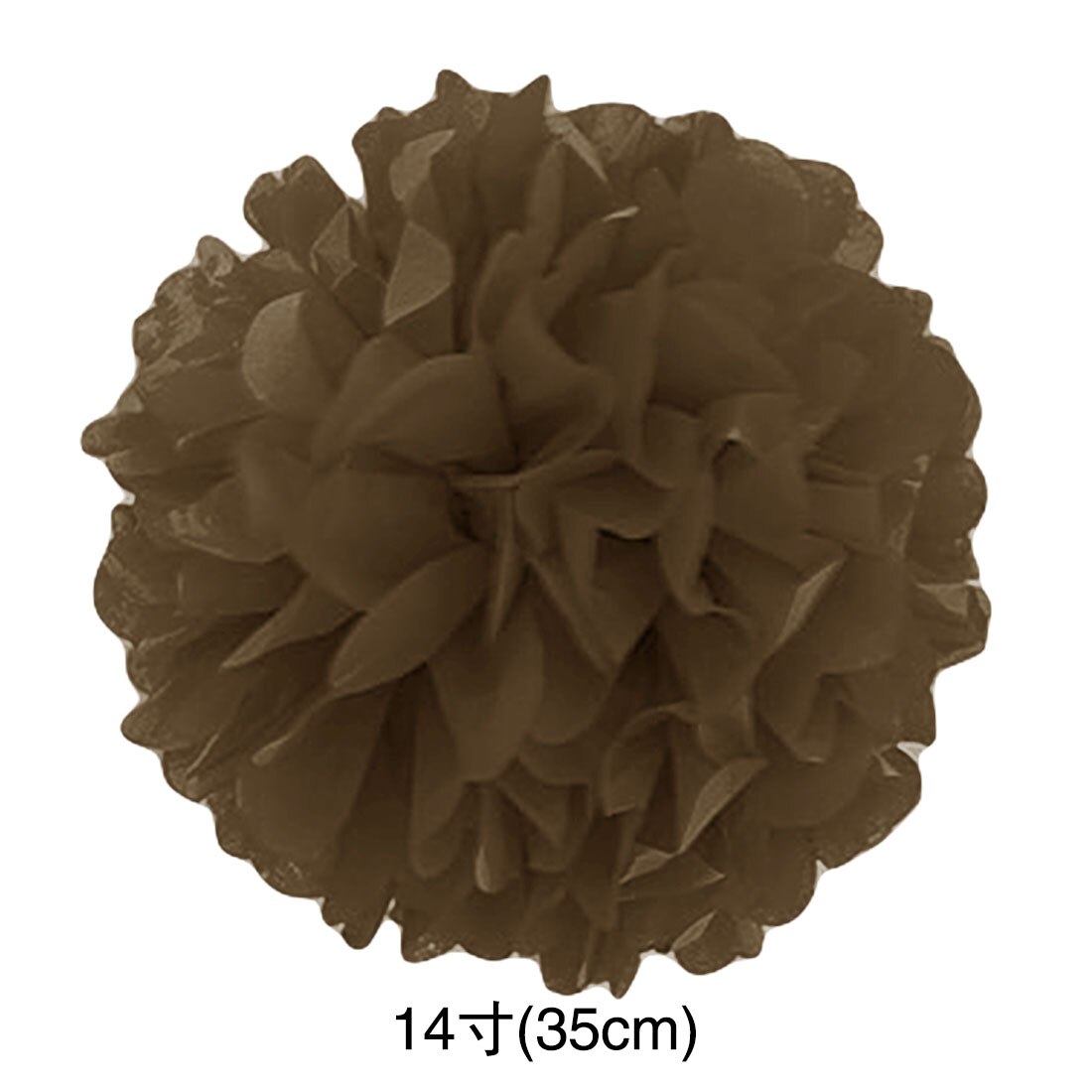 5pcs Pompon Tissue Paper Pom Poms Flower Balls for Wedding Room Party Supplies Decoration Home Garden DIY Craft Paper Flower: 35cm Coffee