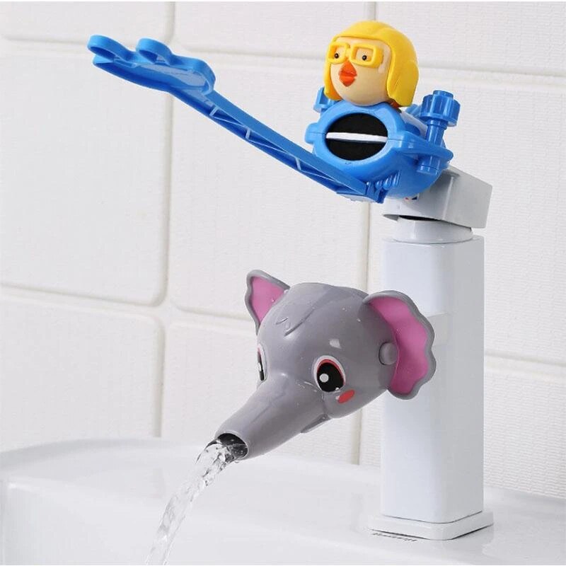 Faucet Extender 2 Piece Set: Little gray elephant