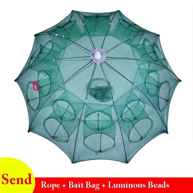 Hexagonal Fishing Net 4-20 Hole Foldable Portable Nylon Catch Fish Trap Net For Fish Shrimp Crab Fishing Network Tool