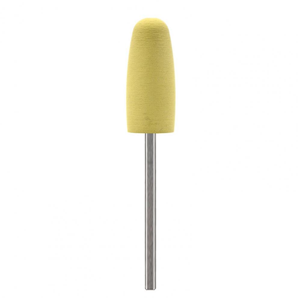 Nail Drill Bit Silicone Cutter Multi-function Portable Nail Buffer Electric Rubber Buffer Manicure for DIY Nail Art: Yellow