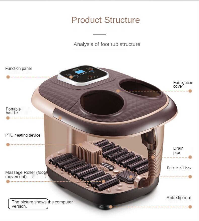 Spa Tub Heated Foot Bath Adult Home Foot Bath Automatic Feet Soaking Electric Massage Constant Temperature Foot Bath Foot