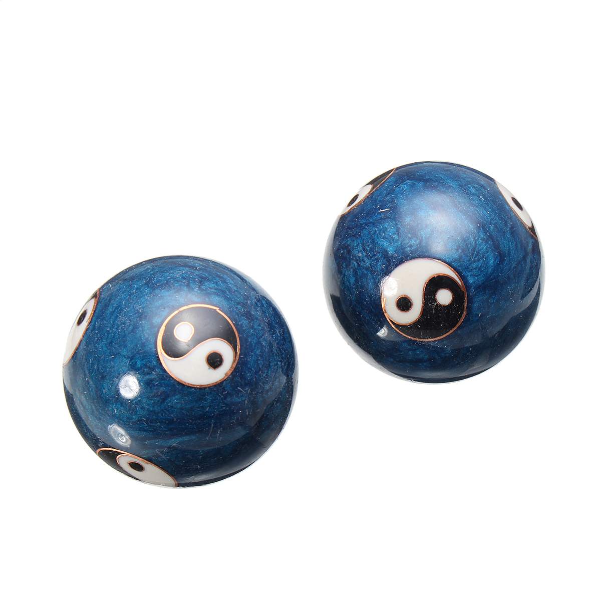 Pelota de Baño azul para la salud china, pelota de masaje para terapia de balonmano, ejercicio alivio estrés, pelotas de Fitness