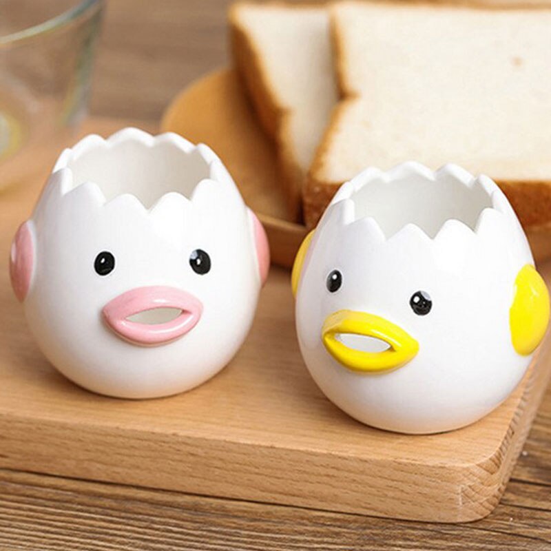 Cartoon Chicken Egg Yolk White Separator Ceramics Cute Cartoon Chick Egg Separator Dining Cooking Kitchen Gadget