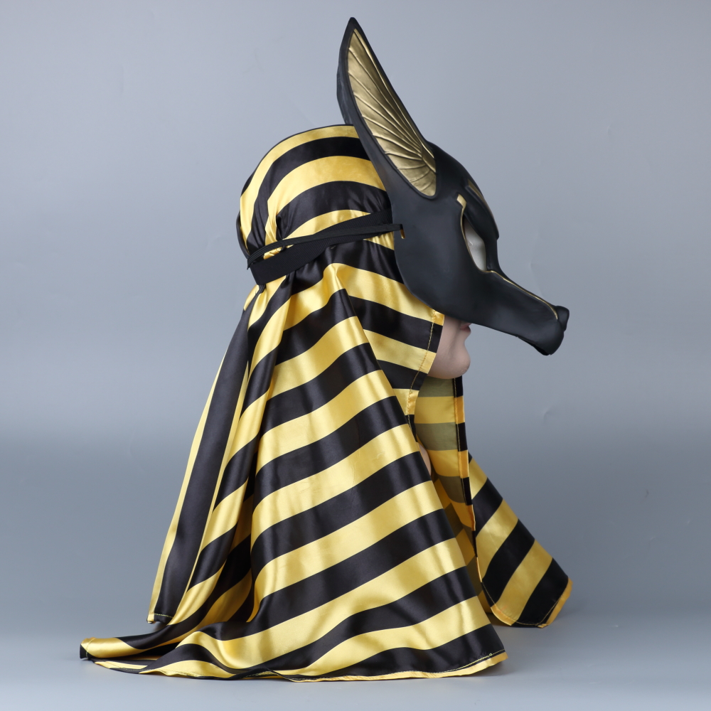 Egyptian Anubis Cosplay Face Mask PVC Canis Spp Wolf Head Jackal Animal 