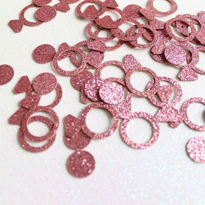 Confettis en papier Rose doré, Confettis à paillettes, décorations de Table en ballons pour fête prénatale, anniversaire, mariage, DIY, 100, pièces/sac
