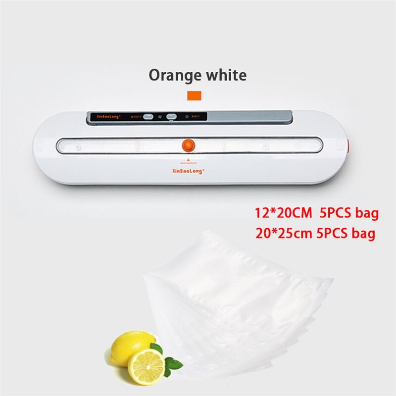 Home Kitchen Food Vacuum Sealer Electric Vacuum Sealer Packaging Machine Household Automatic Vacuum Food Sealing: orange white / US Plug