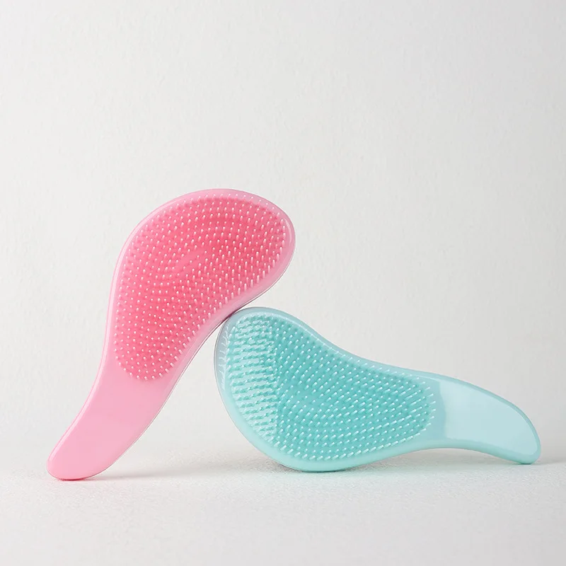 Peine desenredante con mango mágico, Mini cepillo de pelo de masaje antiestático, cepillo de masaje de ducha húmeda larga, herramientas de estilismo para el cabello de salón, 1 ud.