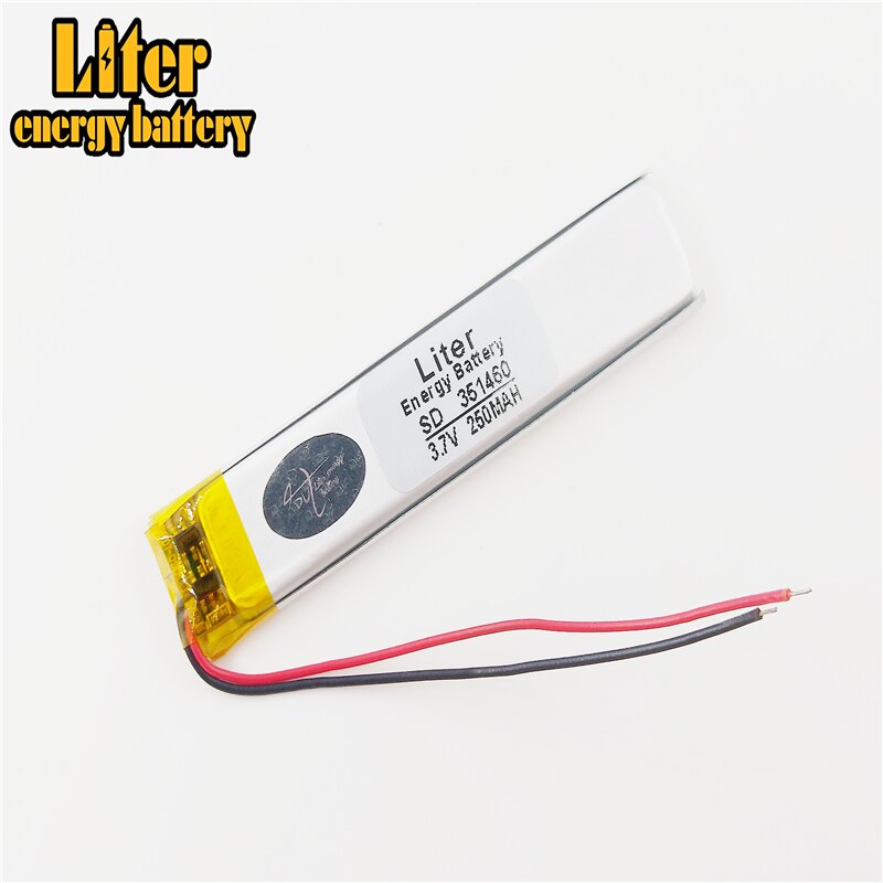 351460 de 3,7 V batería de polímero de litio para tableta MP3 MP4 MP5 GPS 250mAh pluma de batería de la cámara