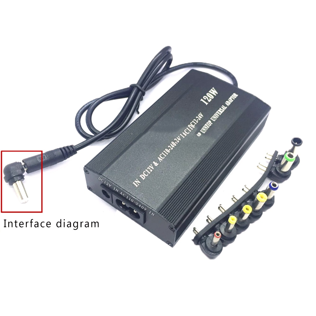 Replacement for Lenovo Universal 120W Laptop Adapter Power DC Charger Notebook AC Adapter Connectors