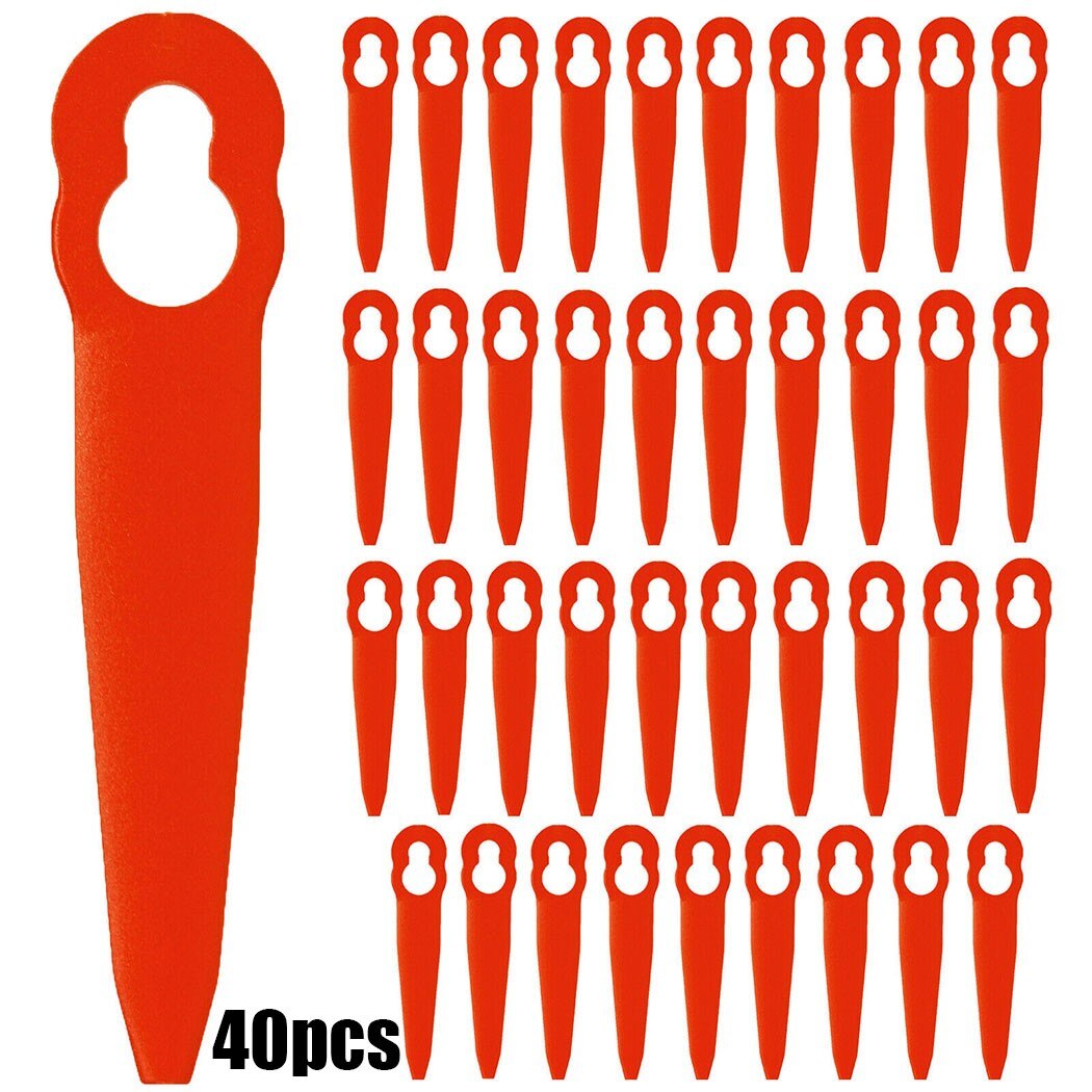 40 pçs cortador de grama lâminas de plástico cortador de grama cortador de escova cabeça lâmina para stihl fsa 45 sem fio grama strimmer