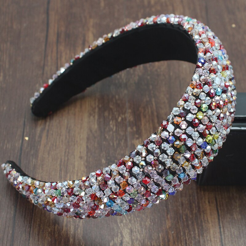 Diadema de lujo palaciego estilo europeo para mujer, bandana con diamantes de imitación brillantes, cristal barroco, esponja gruesa, para: Bohemia