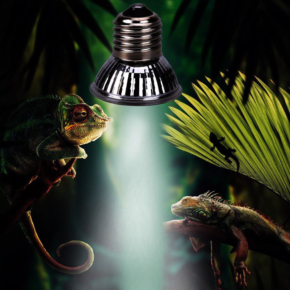 Lámpara para reptiles UVA + UVB 3,0 de 25/50/75W, luces de calefacción para tortugas, mascotas, anfibios, Control de temperatura, lámpara solar de 4,8x5cm