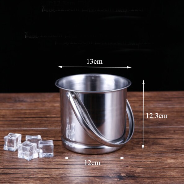 Stainless Steel Silver Ice Bucket Thick Ice Holder Container for Party Champagne Wine Barrel Bar Tools: Style-2