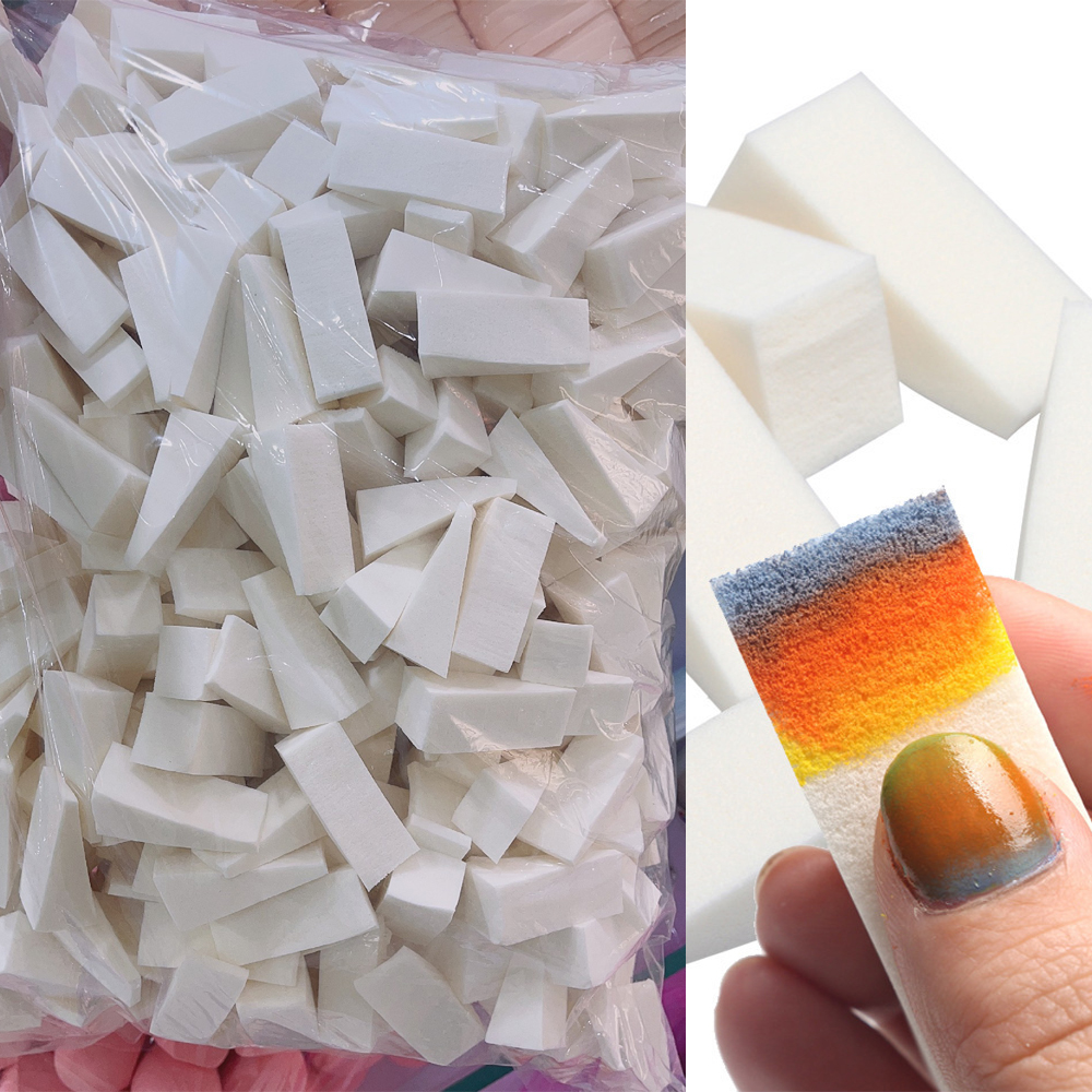 20/50 pezzi triangolo bianco spugna morbida pennello per unghie effetto sfumato pittura gel alone strumento per tintura pennello manicure fai da te trucco spugna Q9