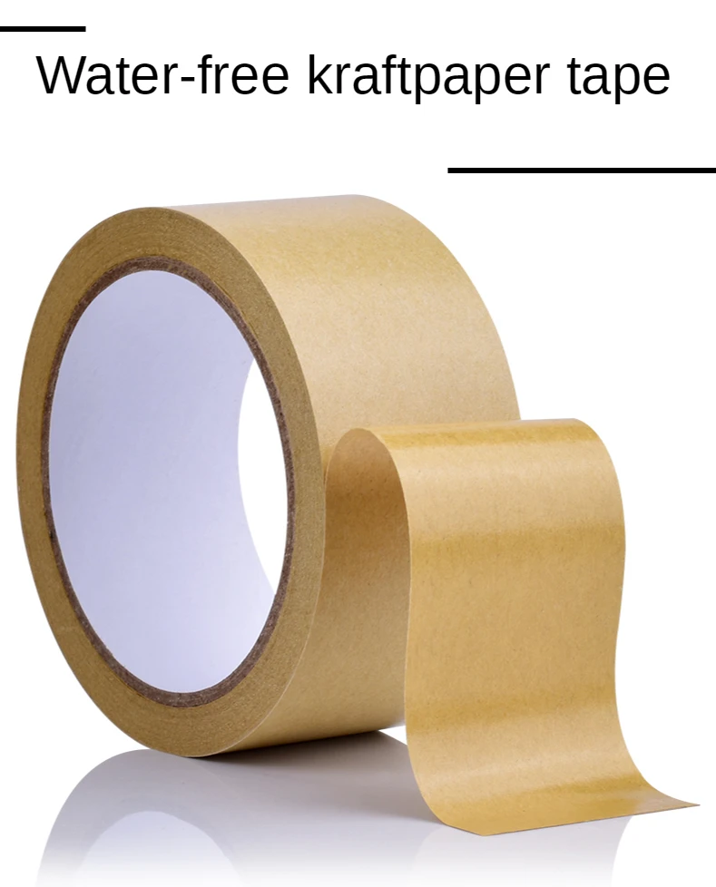1 Rolle 23 m gummiertes Kraftpapier, braun gebündeltes selbstklebendes Abdeckpapierband für Kartonversiegelungs-Kraftpapierband, Verpackungswerkzeuge