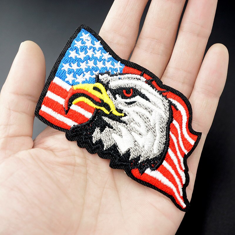 Eagle Size: 5.1x9.0 cm Geborduurde Patch voor Kleding Ijzer op Naaien Applique Leuke Stof Kleding Schoenen Tassen DIY Decoratie Patches