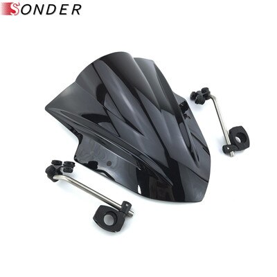 Motorcycle Motorbike Windshield WindScreen For Benelli BJ600 BN600i TNT600 BJ300 BJ250 BN BJ TNT 250 251 300 302 600: Black
