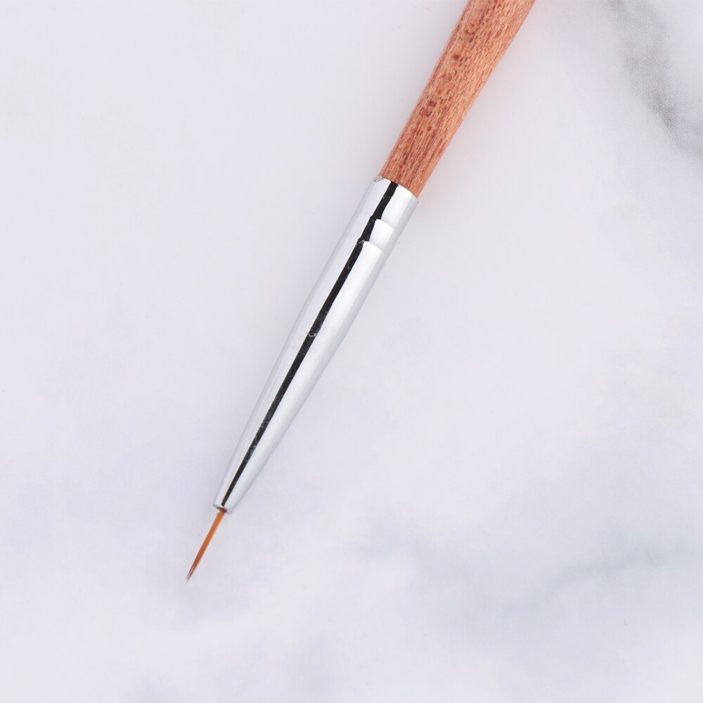 7mm długie włosy gwóźdź liniowiec rysunek pędzel robić malowania ultra-cienki długopis drewniany uchwyt narzędzie robić manicure paznokci DIY projekt wyposażyć
