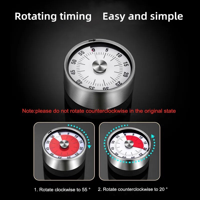 Magnet Adsorption Kitchen Timer Mechanical Alarm Clock Cooking Study Egg Reminder Countdown Timer Kitchen Gadget Accesories