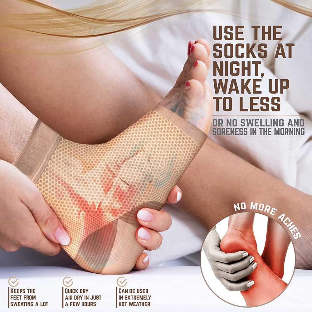 Calzini per fascite plantare (1 paio) - Sollievo per il supporto dell'arco plantare per il dolore ai piedi, l'inconforto del tallone - Uomini e donne