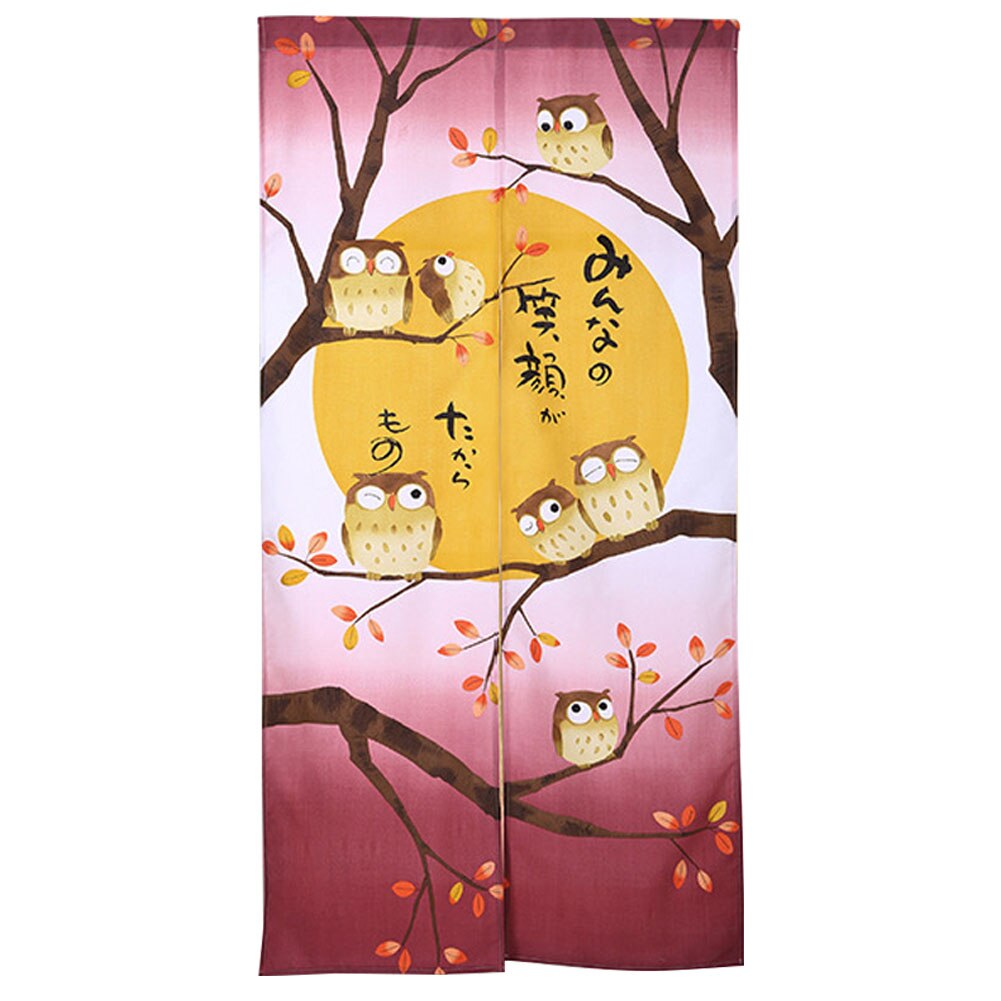 Rideau de porte décoratif Semi suspendu de séparation | Pour chambre à coucher, installation facile, diviseur d'entrée japonais exquis avec hibou imprimé