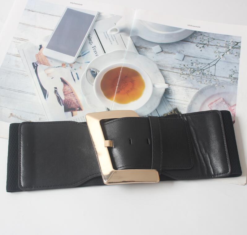 Merke kvinner måke spenne avlet tøye ut elastisk korsett midje belter linning klær tilbehør: Svart